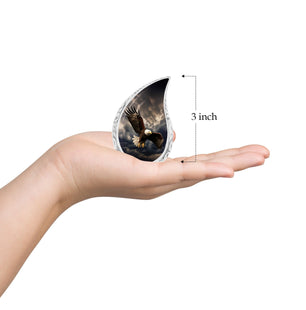 Teardrop Shape Eagle Urn Keepsake 3 Inch