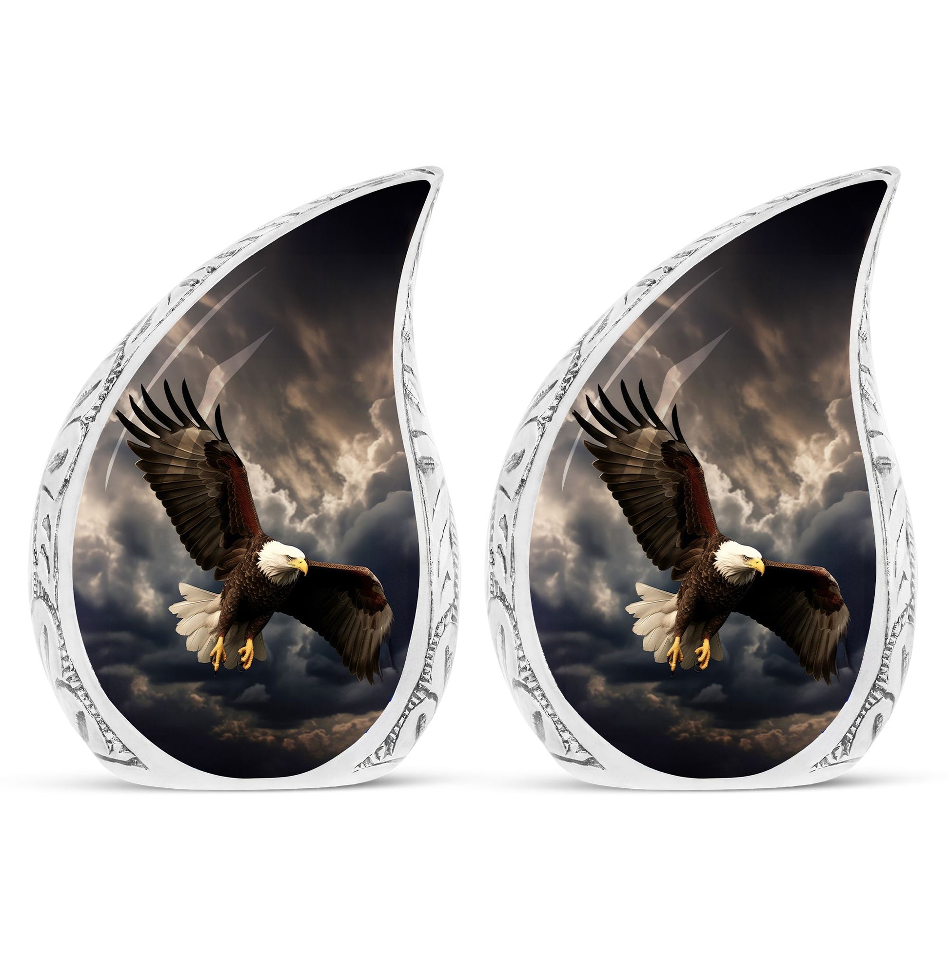 Teardrop Shape Eagle Urn Keepsake Urn Pack of 2