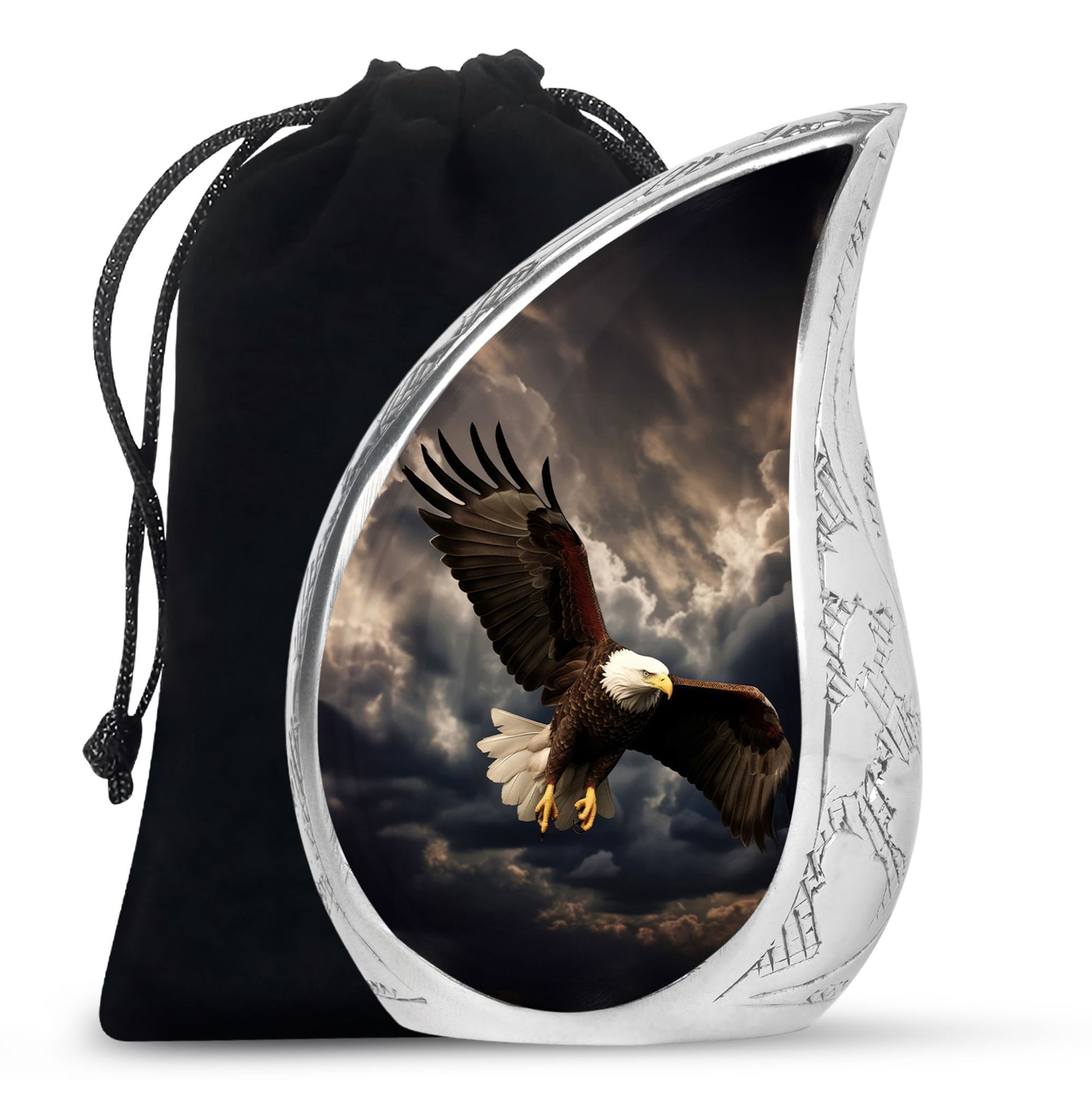 Teardrop Shape Eagle Urn Large 10 Inch