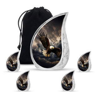 Teardrop Shape Eagle Urn Large Urn With 4 Keepsake Urn