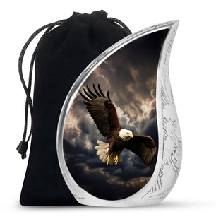 Teardrop Shape Eagle Urn Large 10 Inch