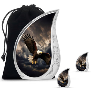 Teardrop Shape Eagle Urn Large Urn With 2 Keepsake Urn