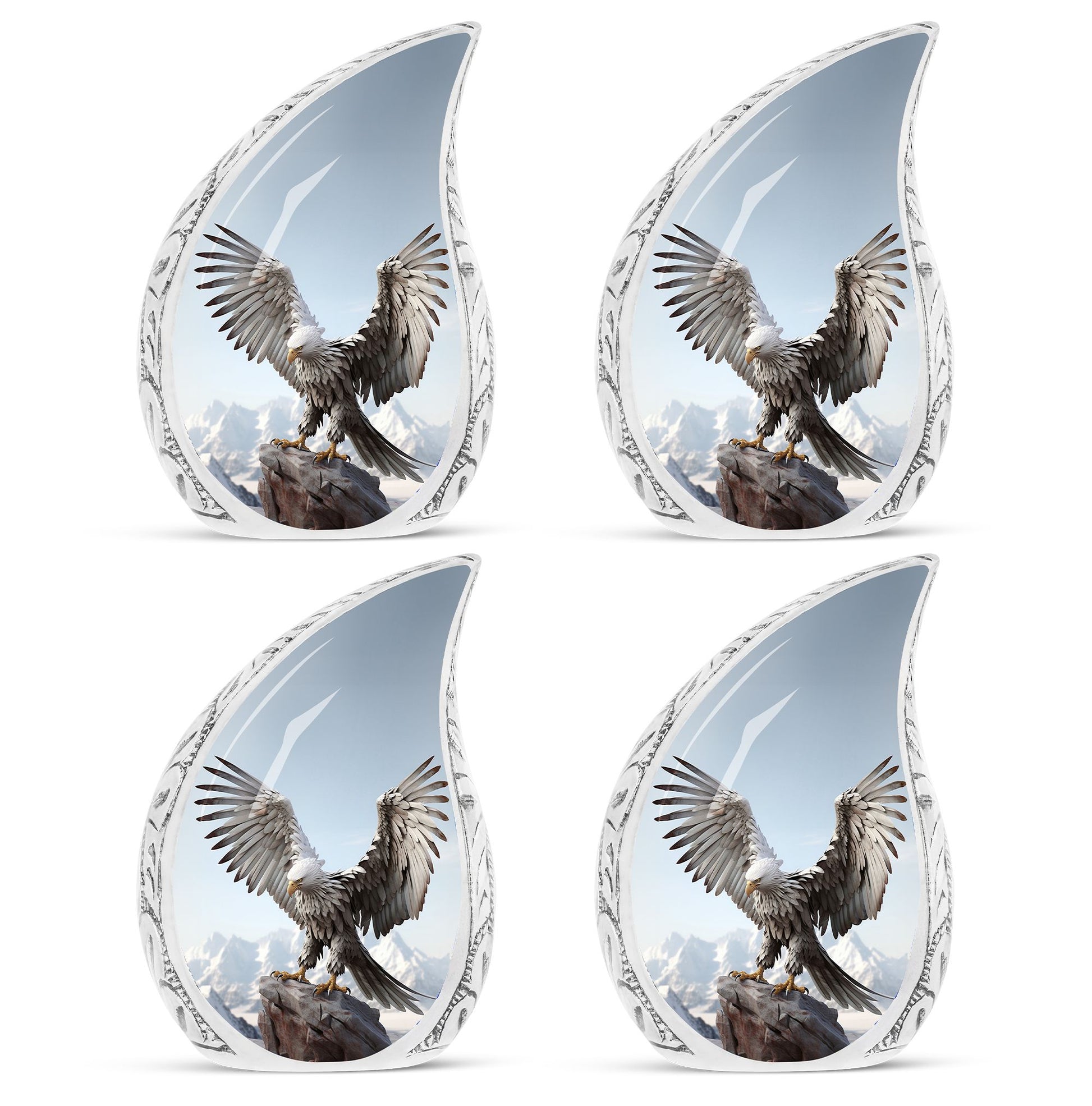 Teardrop Shape Eagle Urn Keepsake Urn Pack of 4