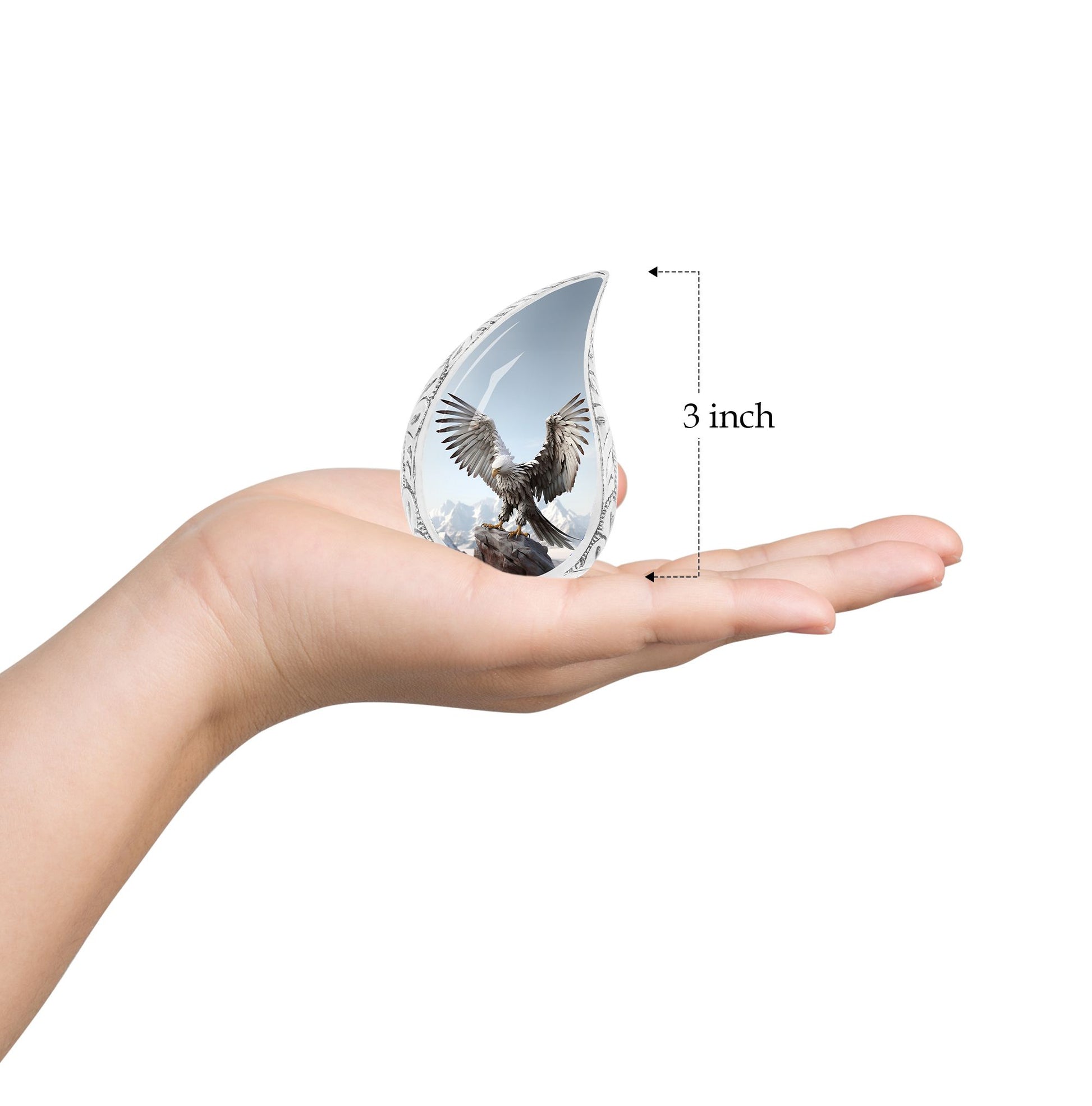 Teardrop Shape Eagle Urn Keepsake 3 Inch