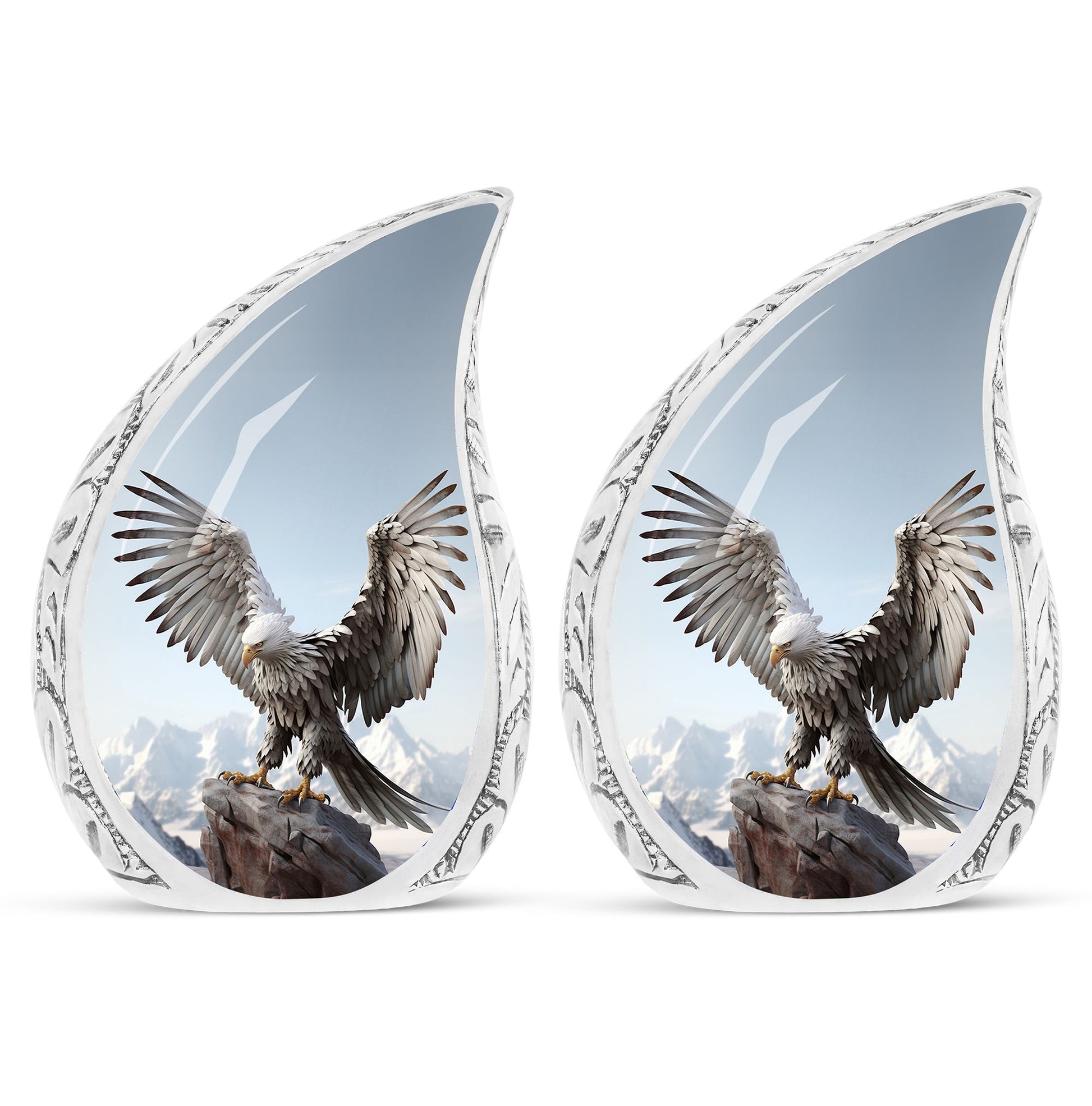 Teardrop Shape Eagle Urn Keepsake Urn Pack of 2
