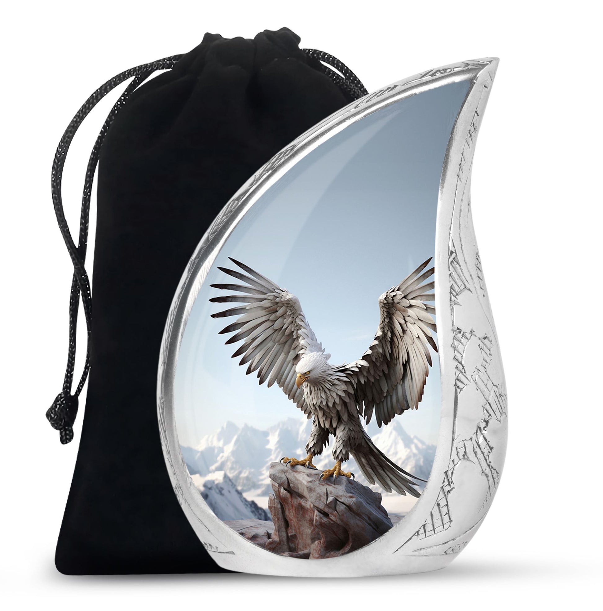 Teardrop Shape Eagle Urn Large 10 Inch