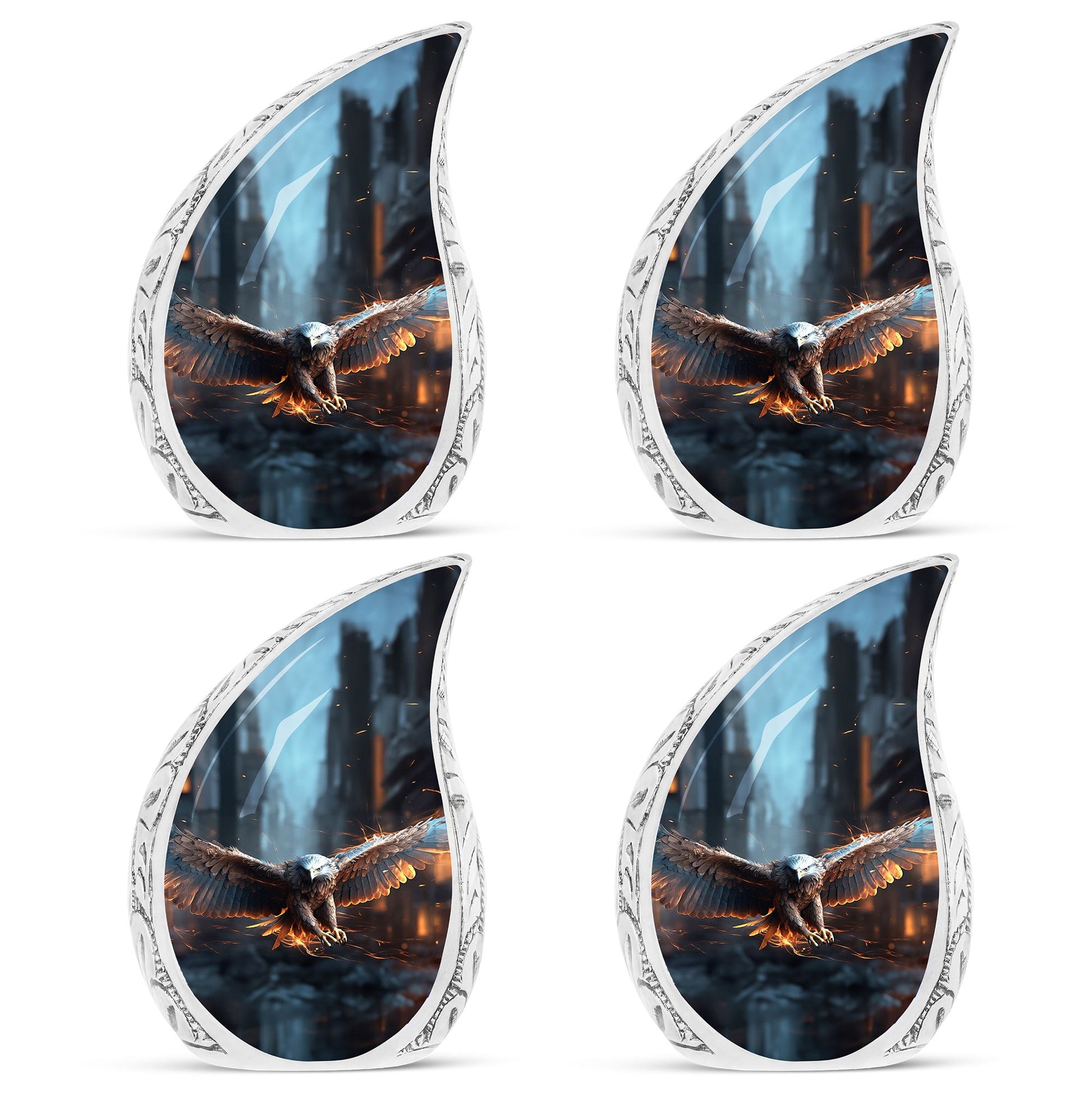 Teardrop Shape Eagle Urn Keepsake Urn Pack of 4