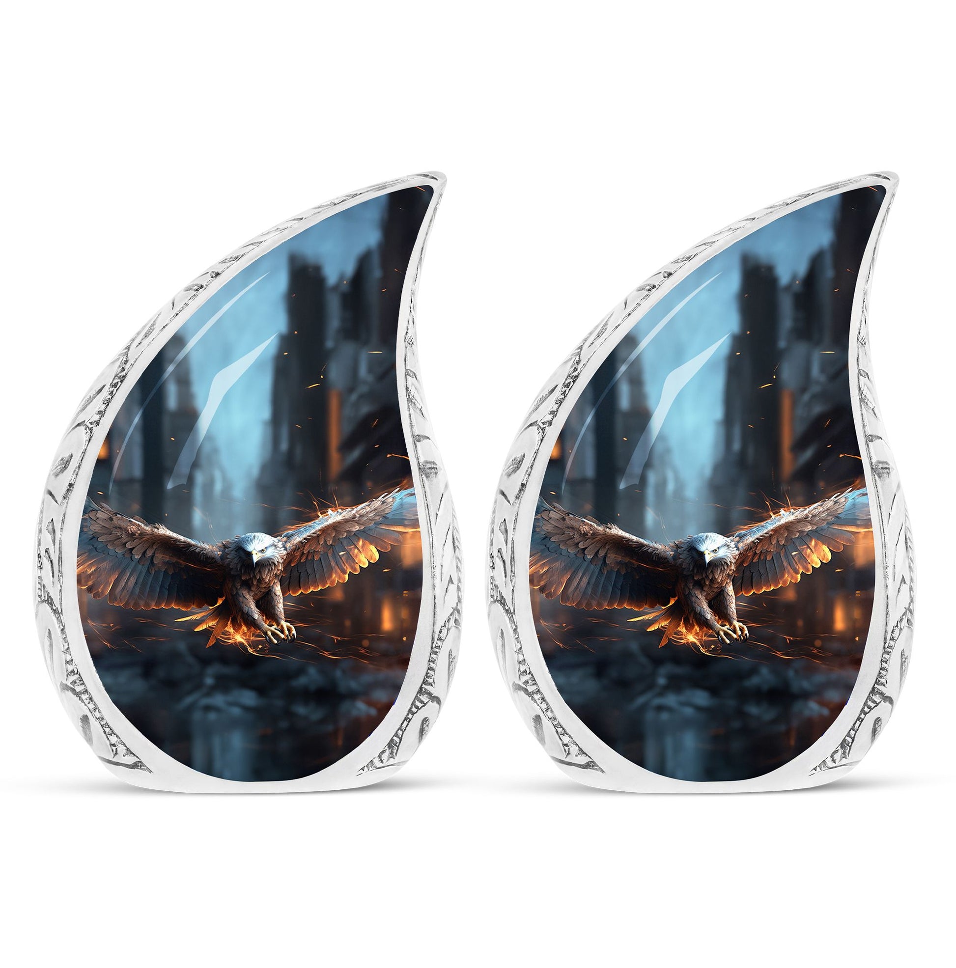 Teardrop Shape Eagle Urn Keepsake Urn Pack of 2