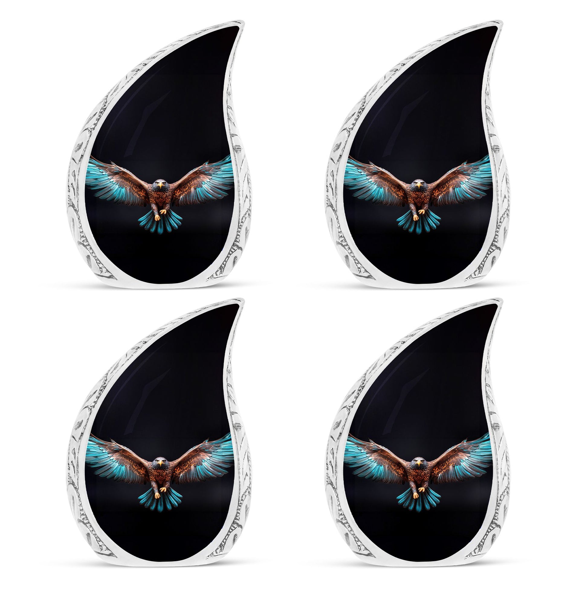 Teardrop Shape Eagle Urn Keepsake Urn Pack of 4