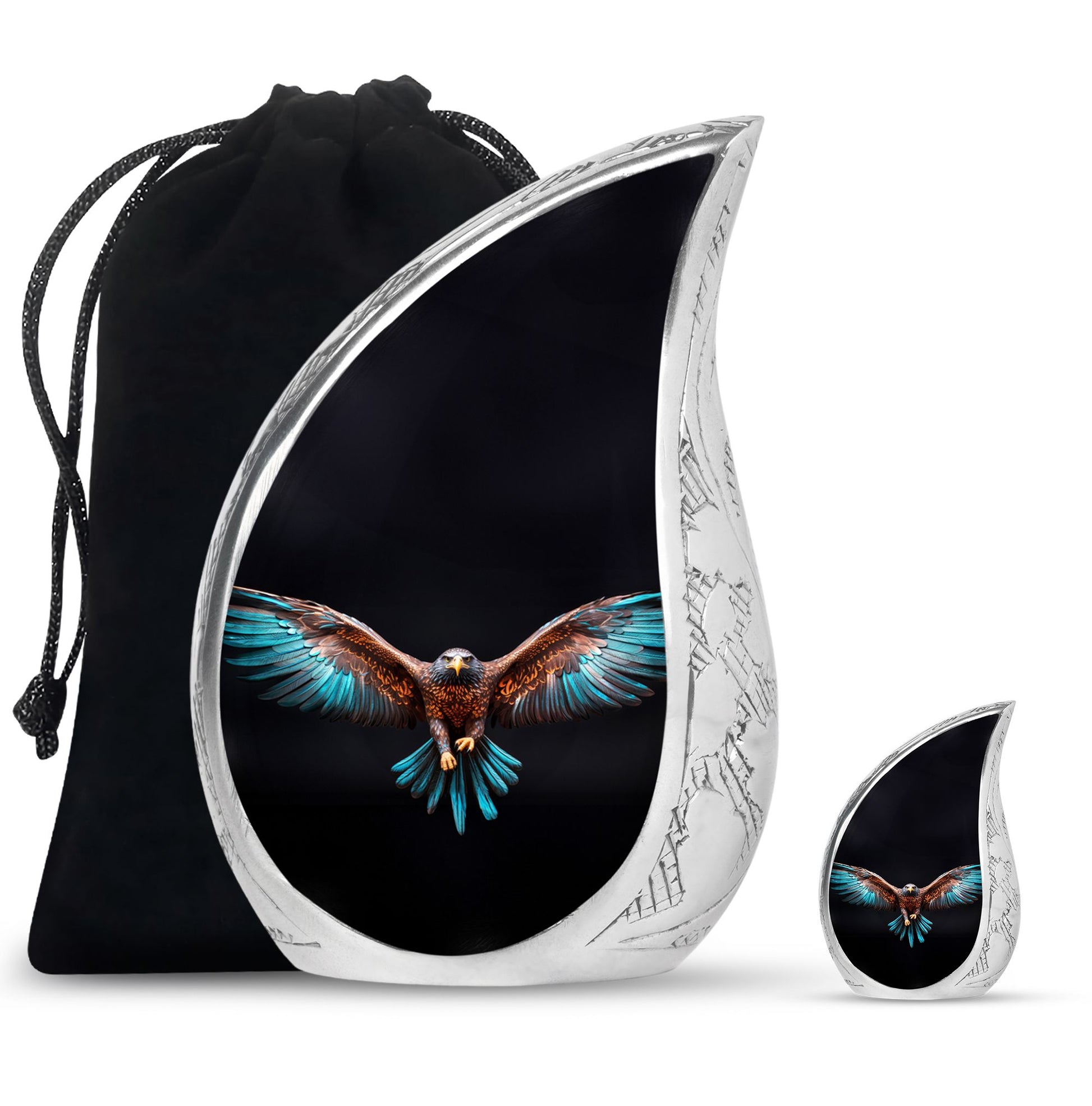 Teardrop Shape Eagle Urn Large Urn With 1 Keepsake Urn