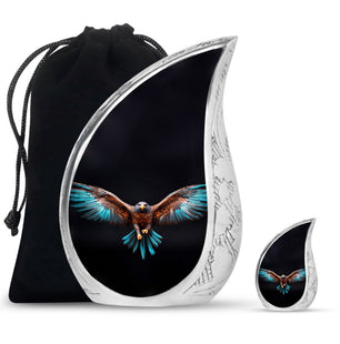 Teardrop Shape Eagle Urn Large Urn With 1 Keepsake Urn