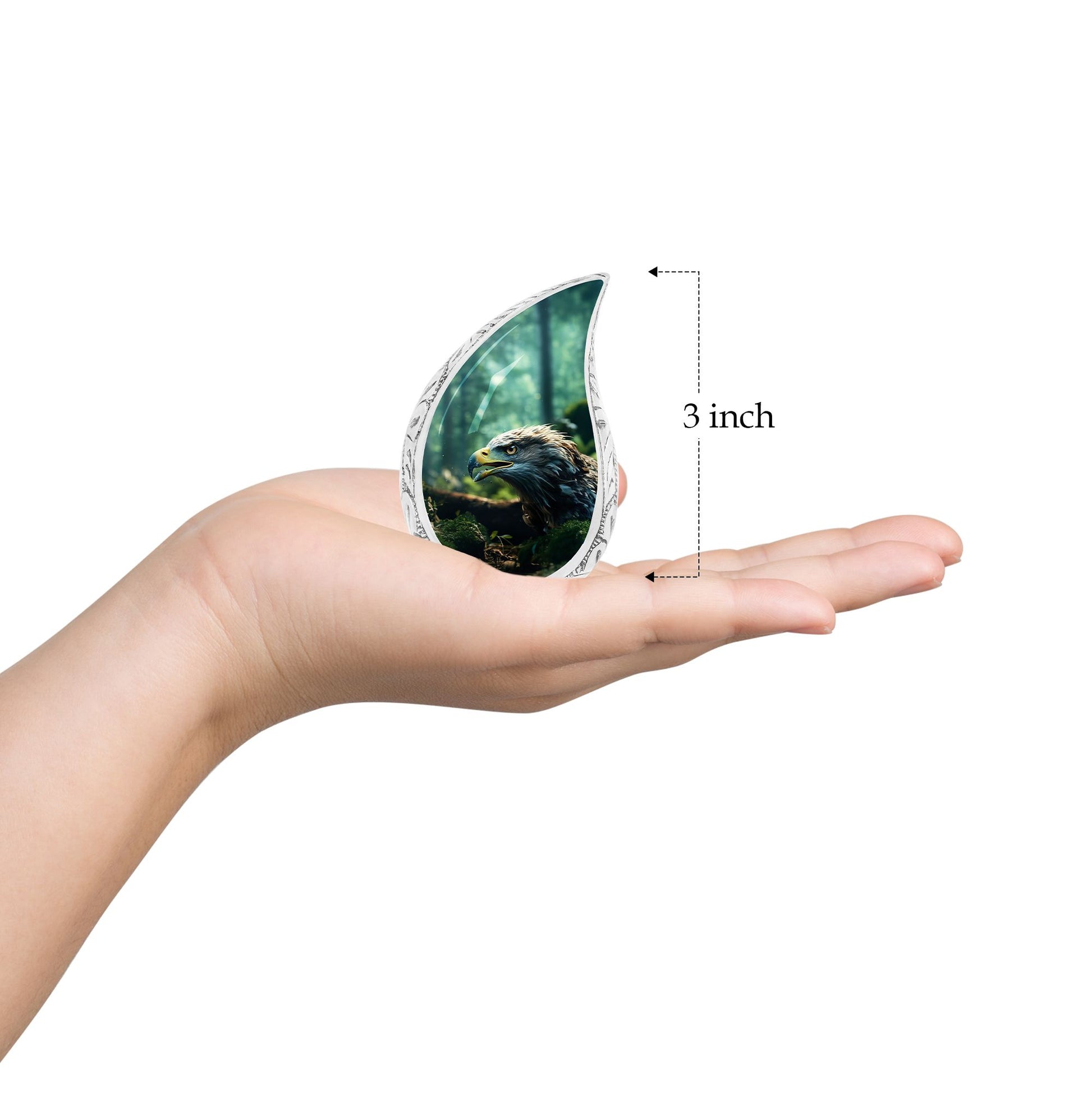 Teardrop Shape Eagle Urn Keepsake 3 Inch