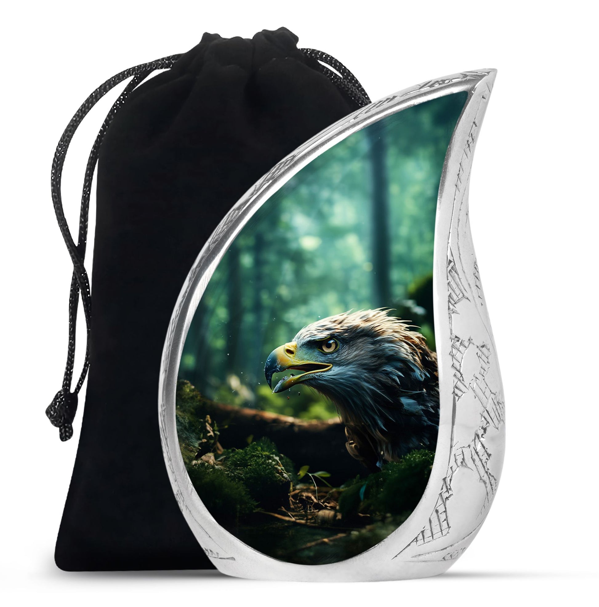 Teardrop Shape Eagle Urn Large 10 Inch