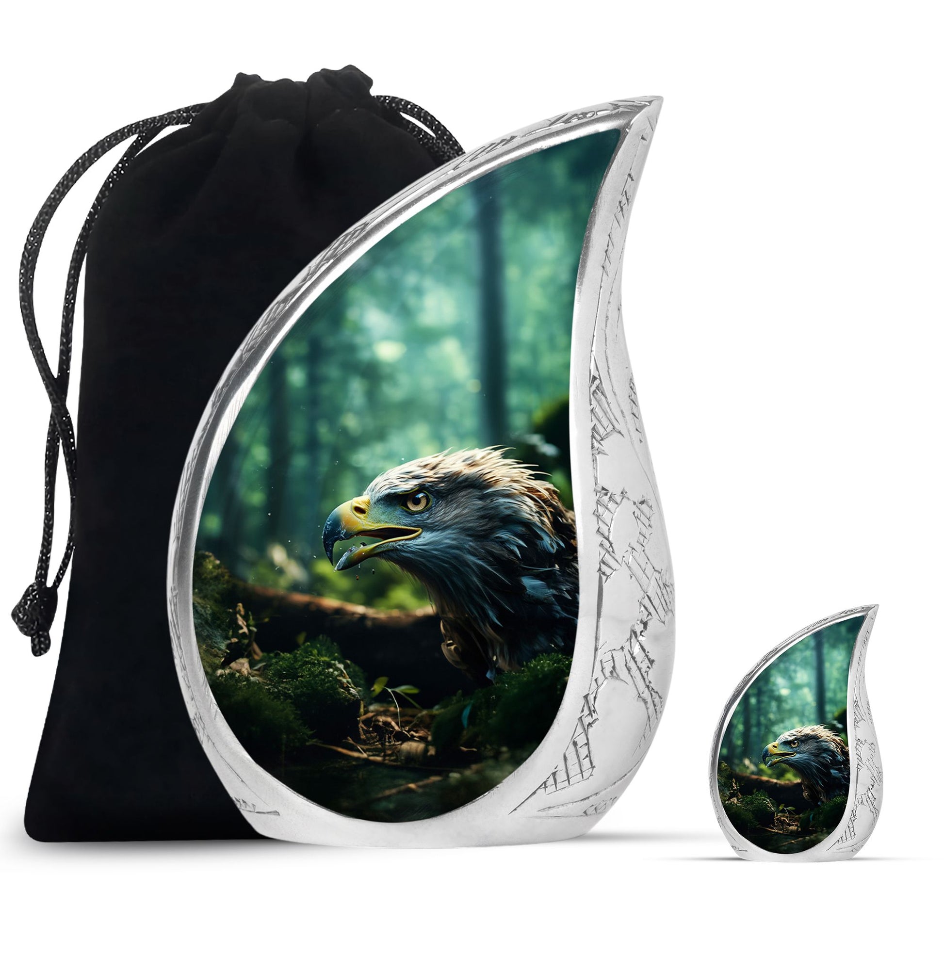 Teardrop Shape Eagle Urn Large Urn With 1 Keepsake Urn