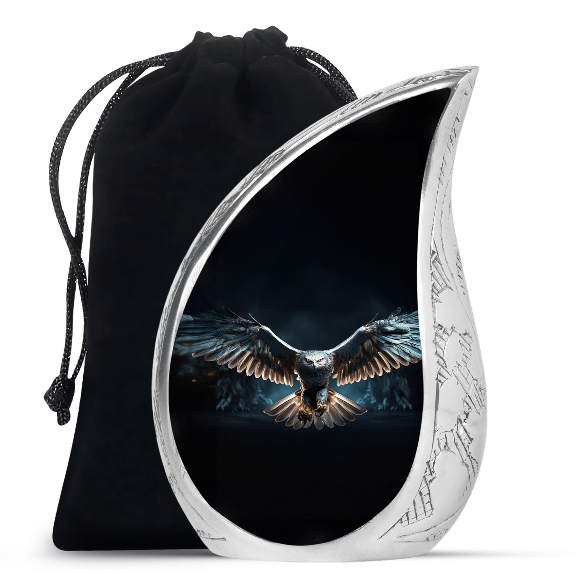 Teardrop Shape Eagle Urn Large 10 Inch