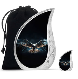 Teardrop Shape Eagle Urn Large Urn With 1 Keepsake Urn