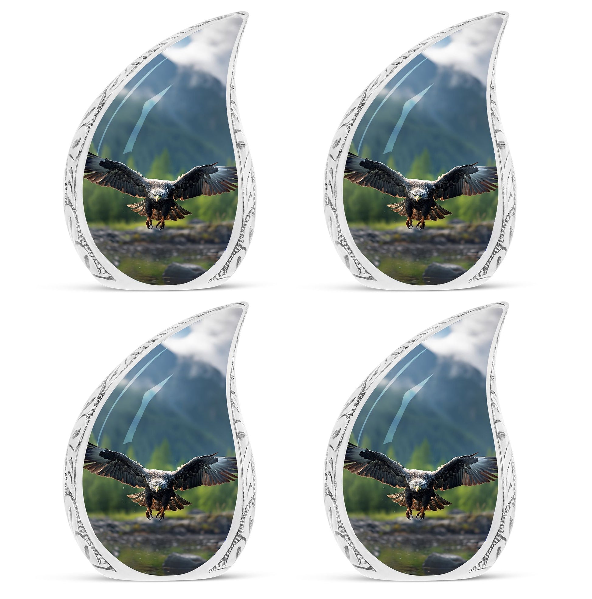 Teardrop Shape Eagle Urn Keepsake Urn Pack of 4