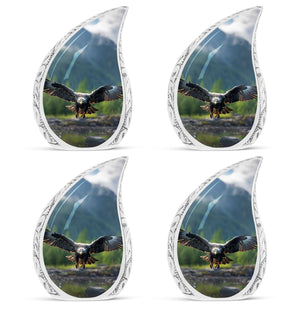 Teardrop Shape Eagle Urn Keepsake Urn Pack of 4