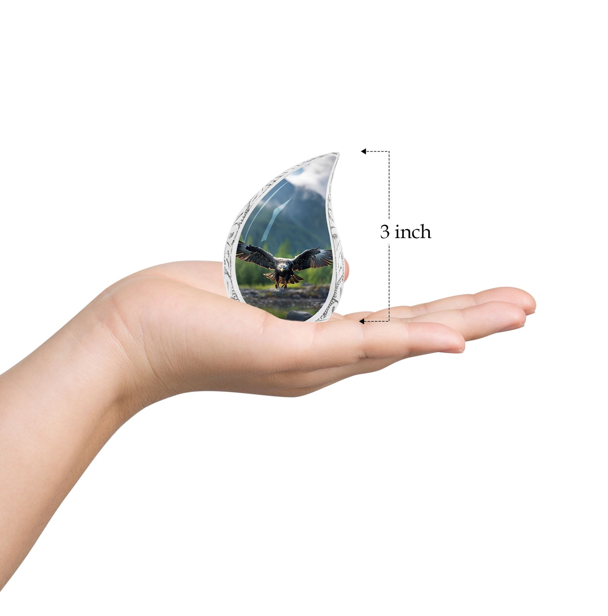 Teardrop Shape Eagle Urn Keepsake 3 Inch