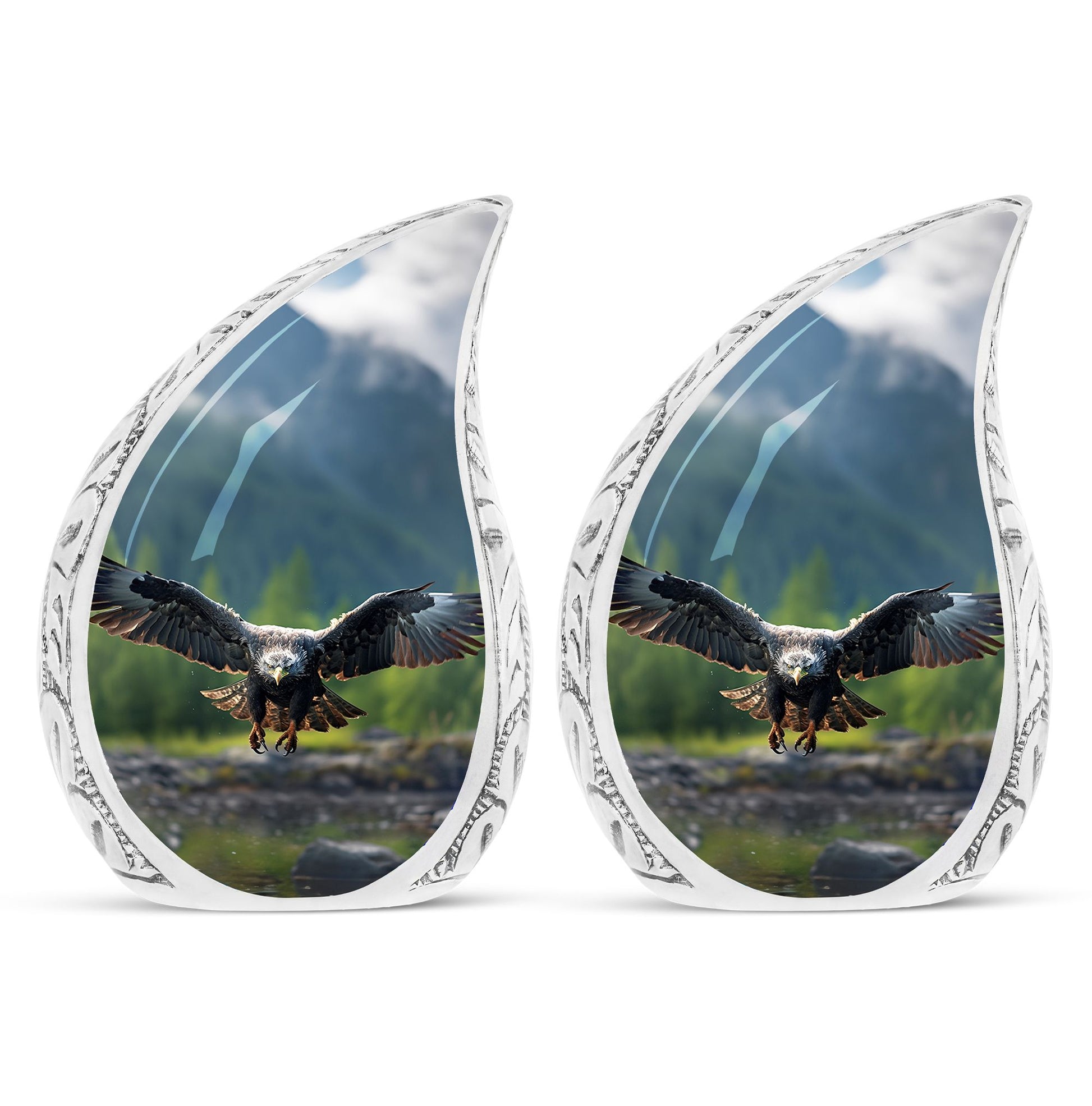 Teardrop Shape Eagle Urn Keepsake Urn Pack of 2