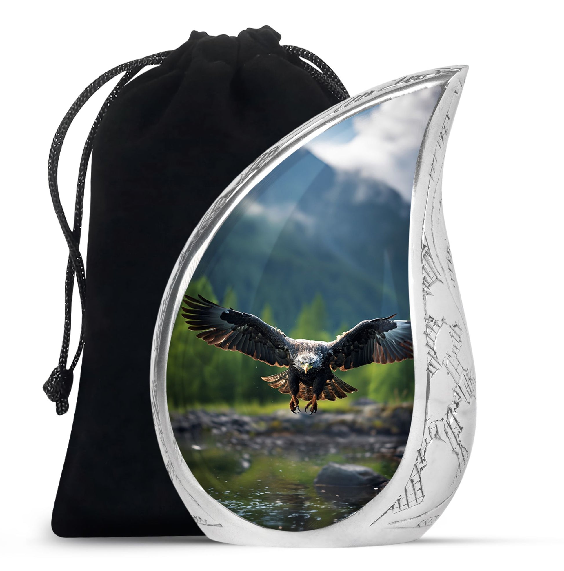 Teardrop Shape Eagle Urn Large 10 Inch