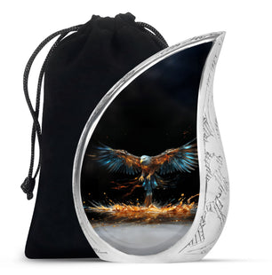 Teardrop Shape Eagle Urn Large 10 Inch
