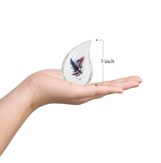 Teardrop Shape Eagle Urn Keepsake 3 Inch
