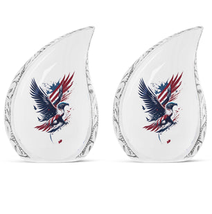 Teardrop Shape Eagle Urn Keepsake Urn Pack of 2