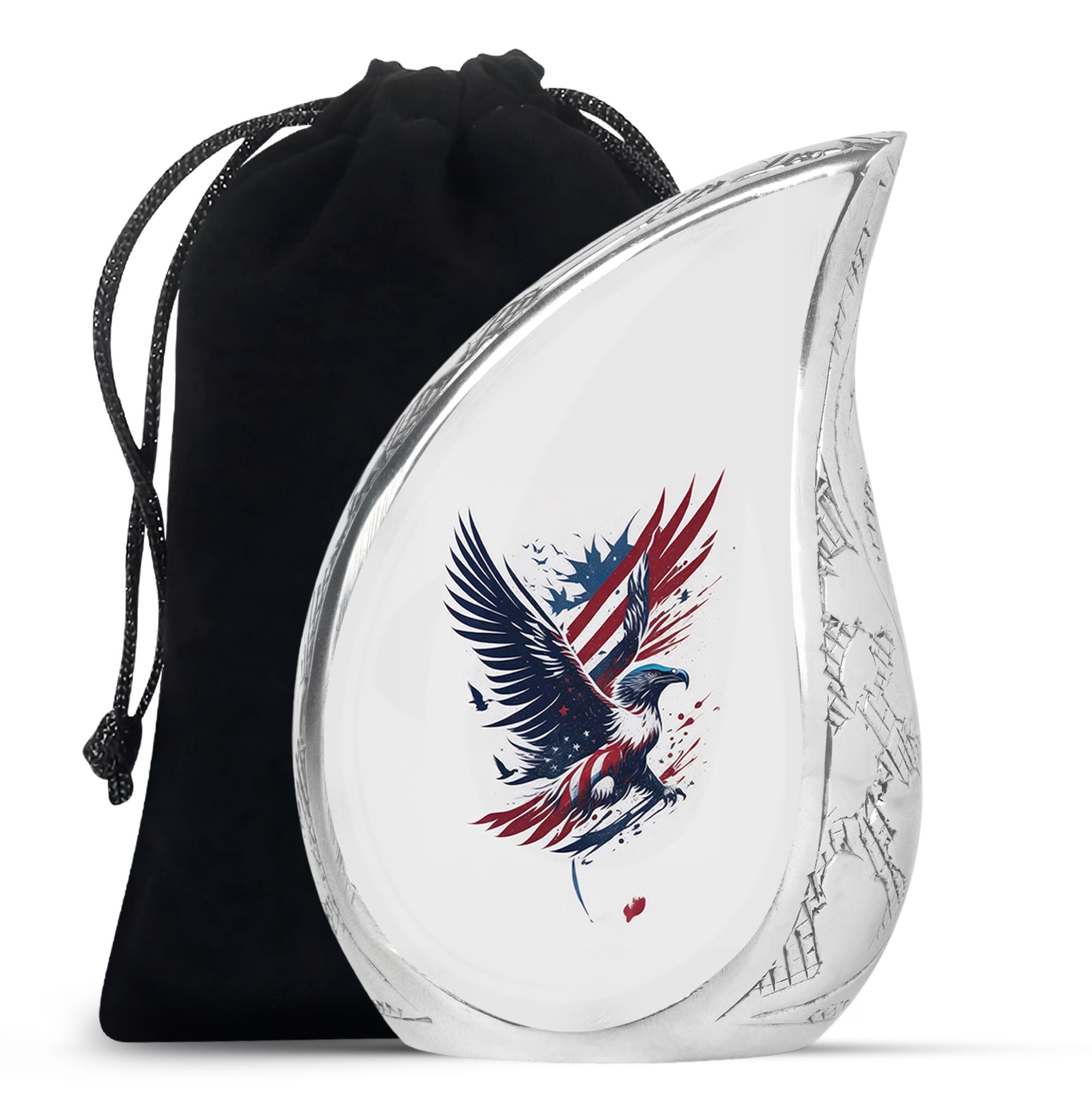 Teardrop Shape Eagle Urn Large 10 Inch