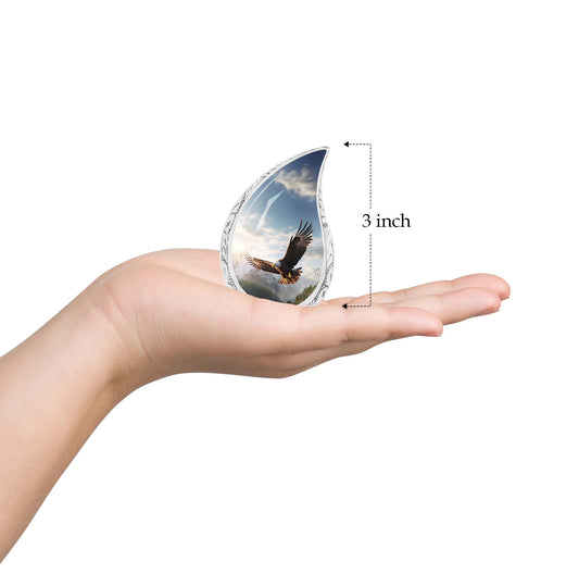 Teardrop Shape Eagle Urn Keepsake 3 Inch