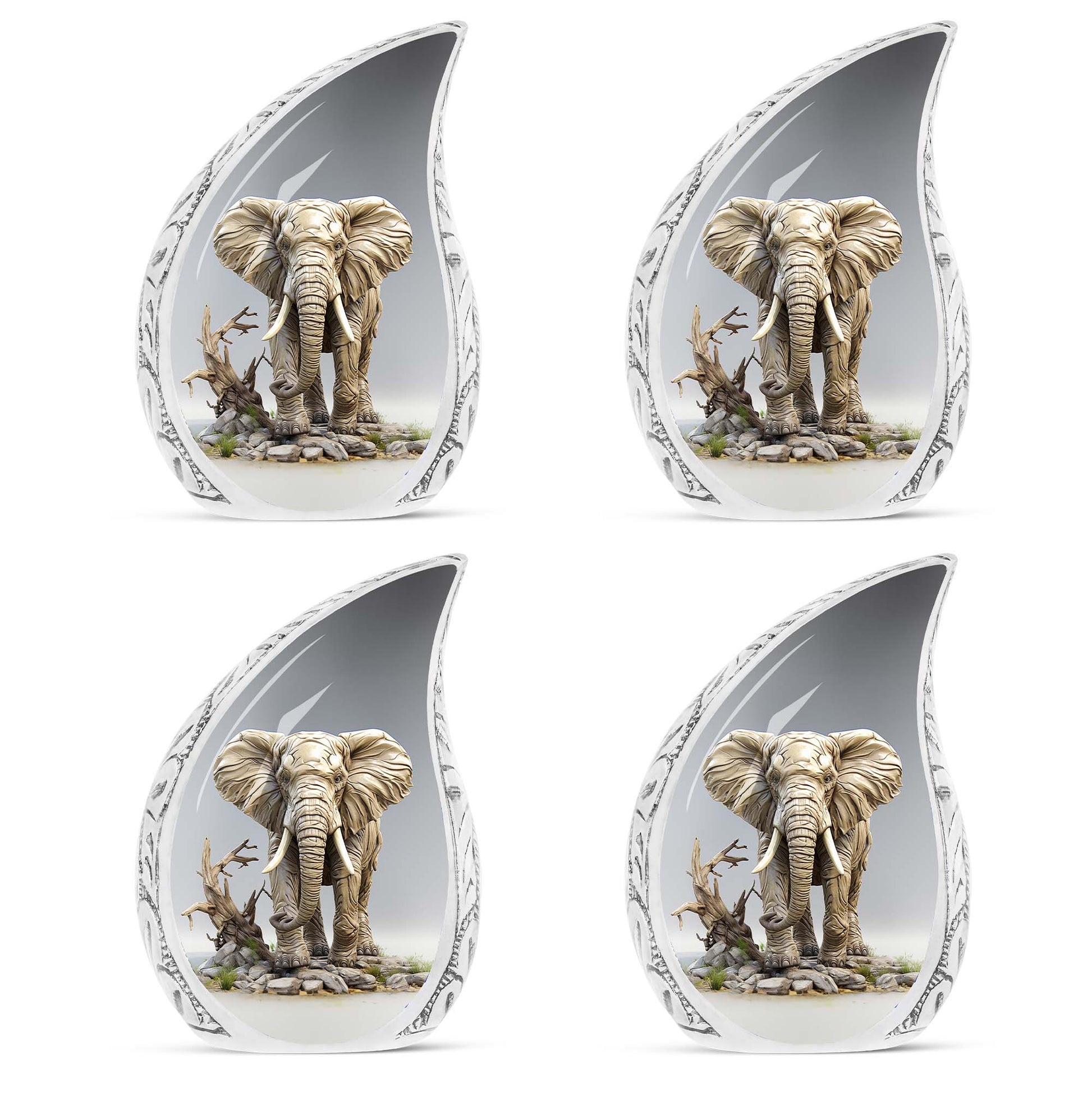 Teardrop Shape Elephant Urn Keepsake Urn Pack of 4