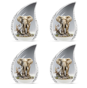 Teardrop Shape Elephant Urn Keepsake Urn Pack of 4