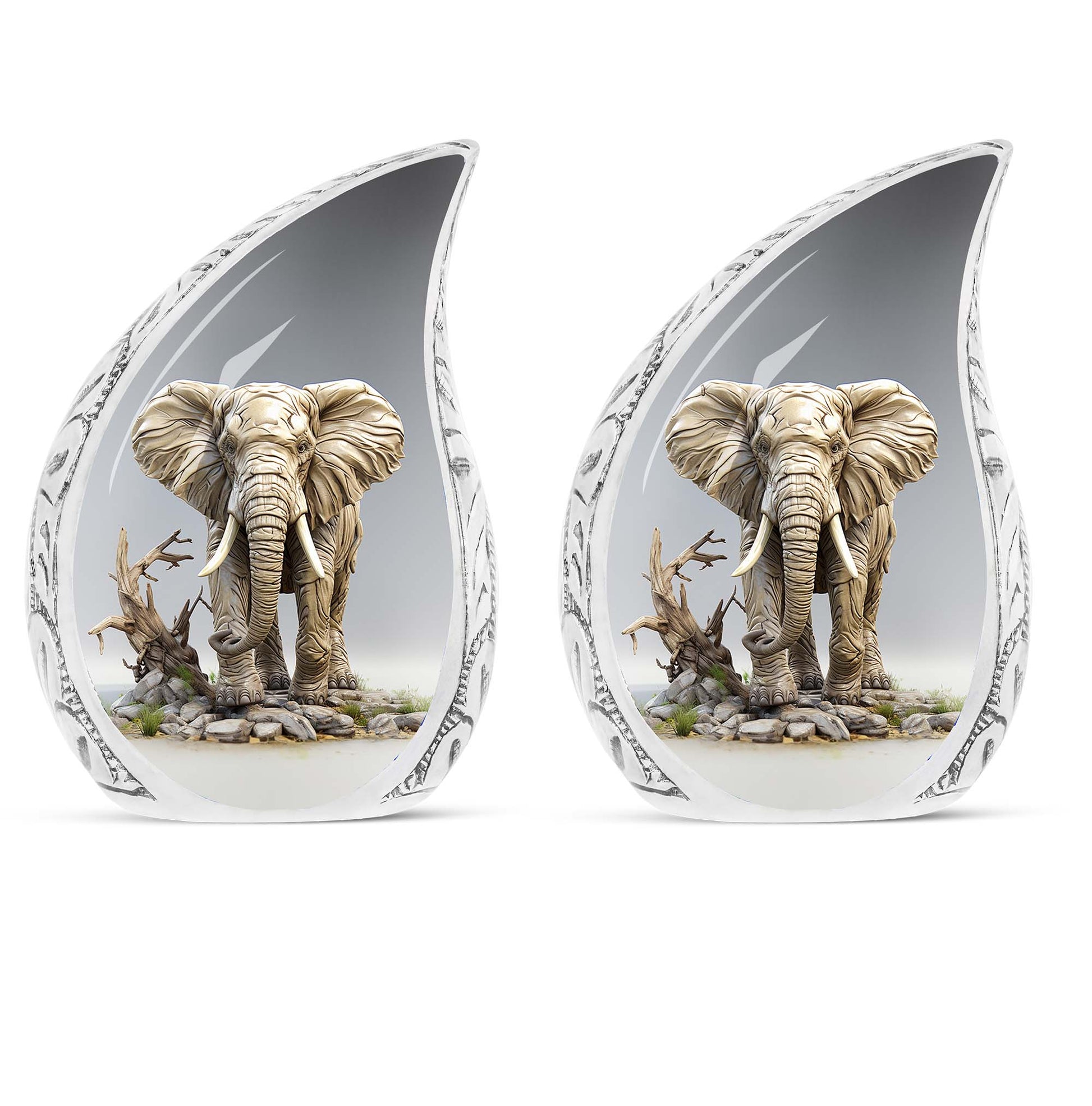 Teardrop Shape Elephant Urn Keepsake Urn Pack of 2