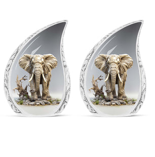 Teardrop Shape Elephant Urn Keepsake Urn Pack of 2