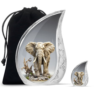 Teardrop Shape Elephant Urn Large Urn With 1 Keepsake Urn