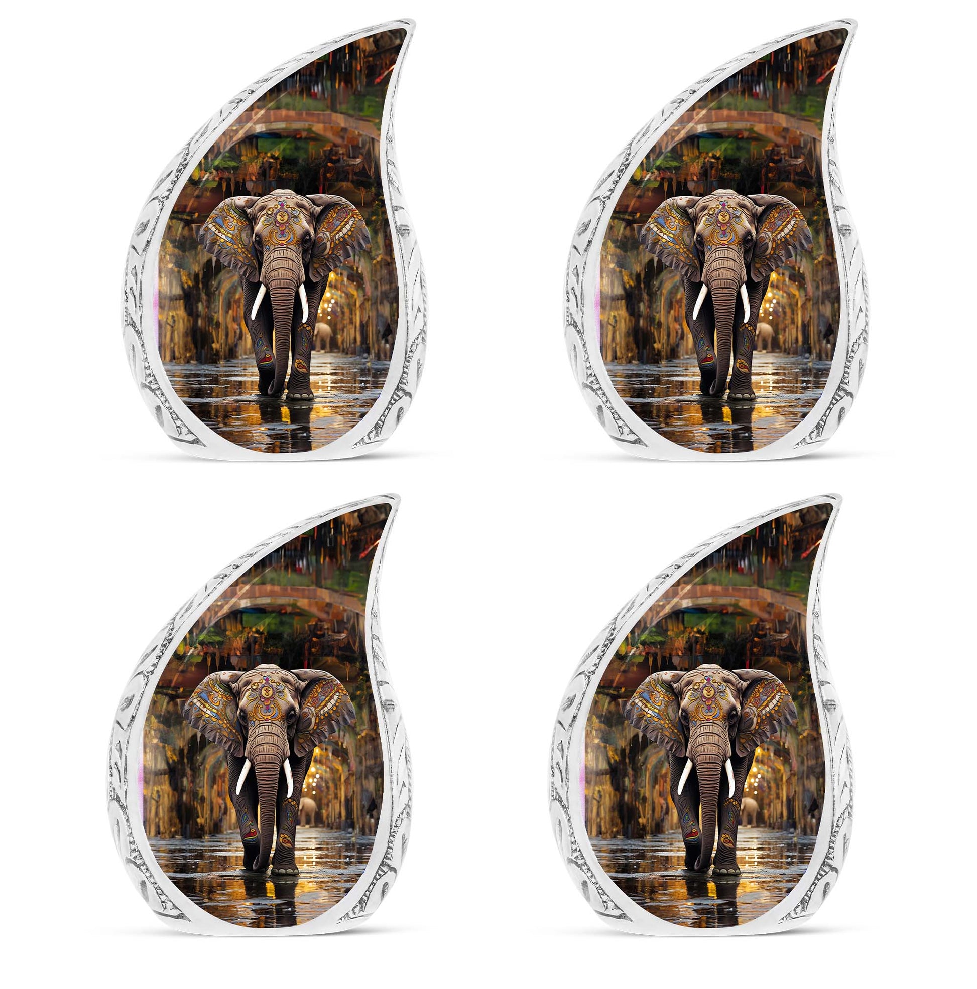 Teardrop Shape Elephant Urn Keepsake Urn Pack of 4