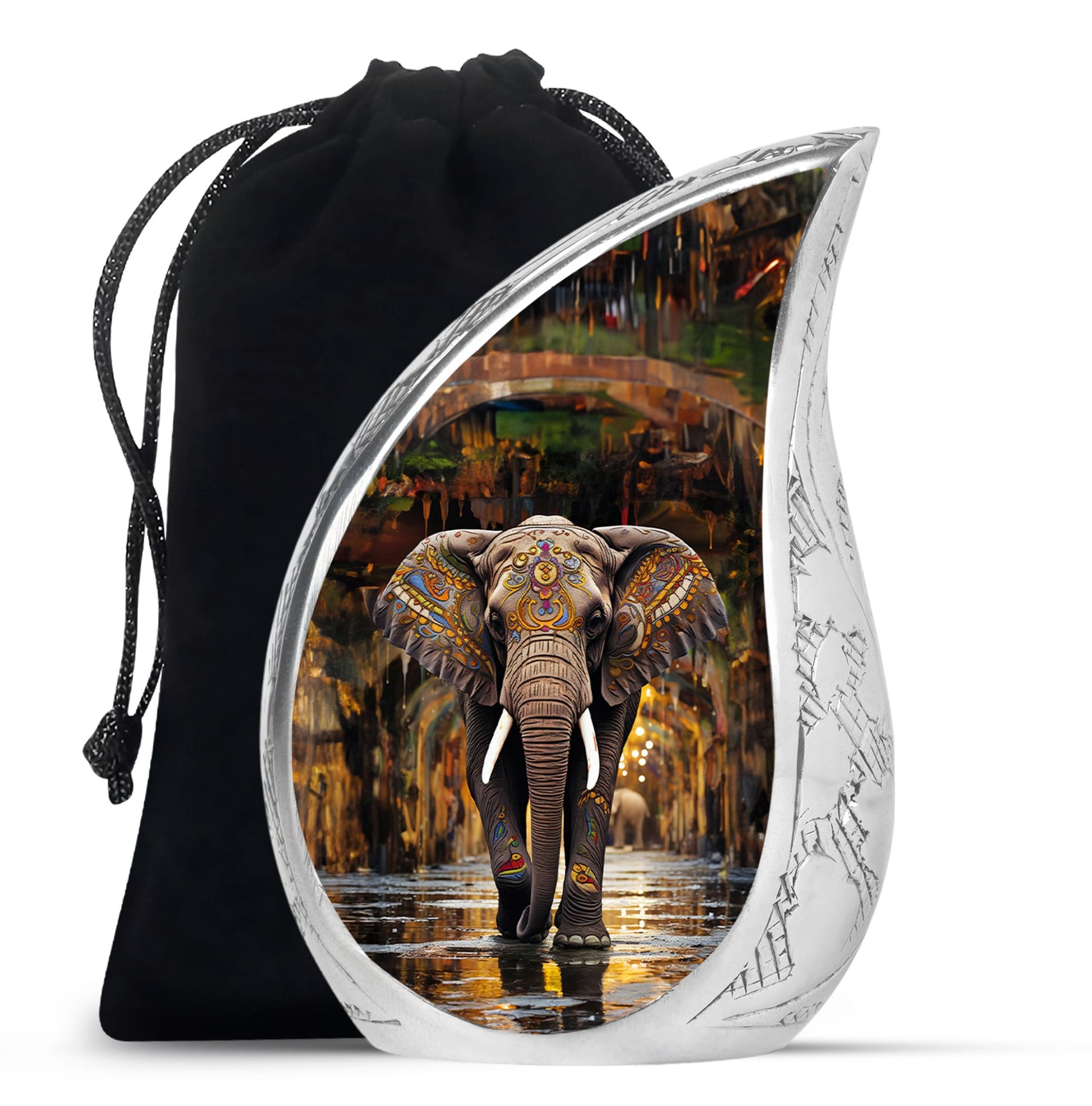 Teardrop Shape Elephant Urn Large 10 Inch