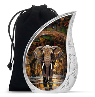 Teardrop Shape Elephant Urn Large 10 Inch