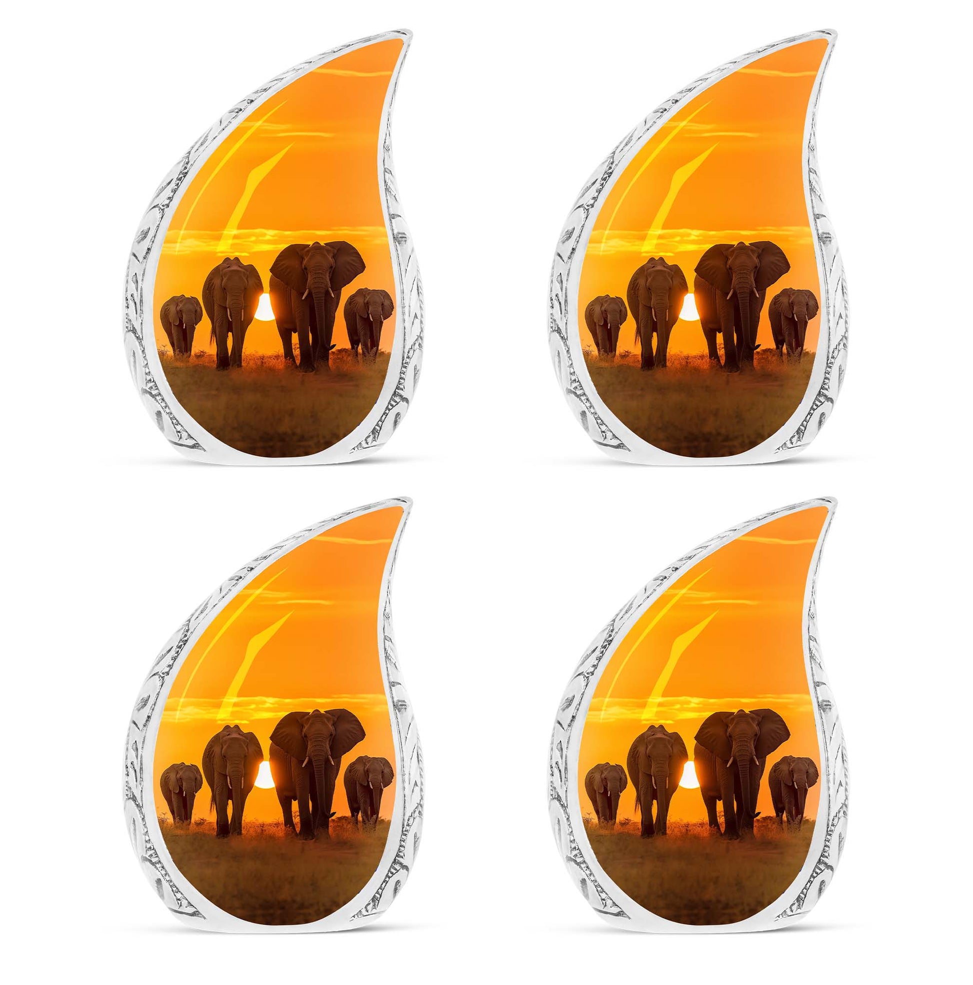 Teardrop Shape Elephant Urn Keepsake Urn Pack of 4