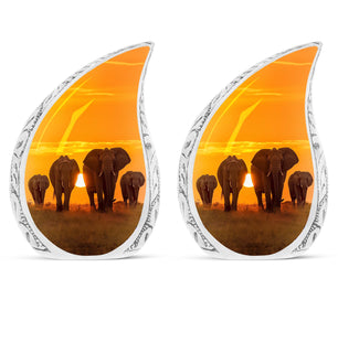 Teardrop Shape Elephant Urn Keepsake Urn Pack of 2