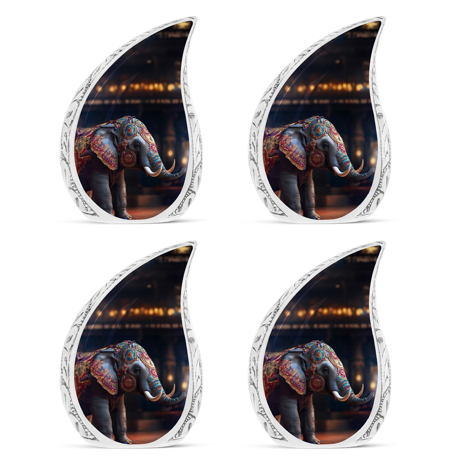 Teardrop Shape Elephant Urn Keepsake Urn Pack of 4