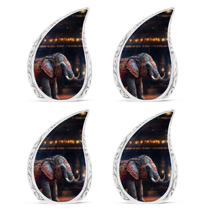 Teardrop Shape Elephant Urn Keepsake Urn Pack of 4