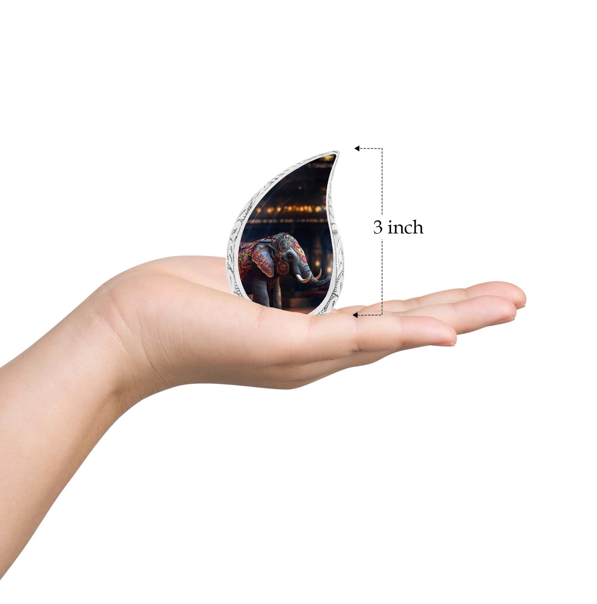 Teardrop Shape Elephant Urn Keepsake 3 Inch