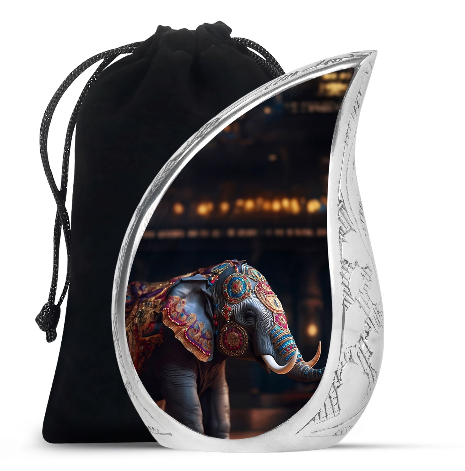 Teardrop Shape Elephant Urn Large 10 Inch