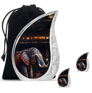 Teardrop Shape Elephant Urn Large Urn With 2 Keepsake Urn