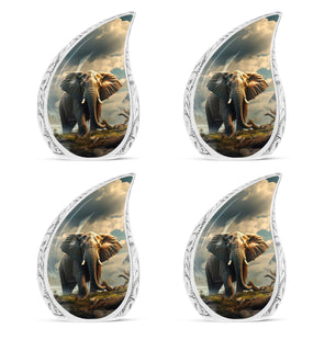 Teardrop Shape Elephant Urn Keepsake Urn Pack of 4