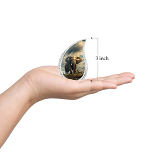 Teardrop Shape Elephant Urn Keepsake 3 Inch