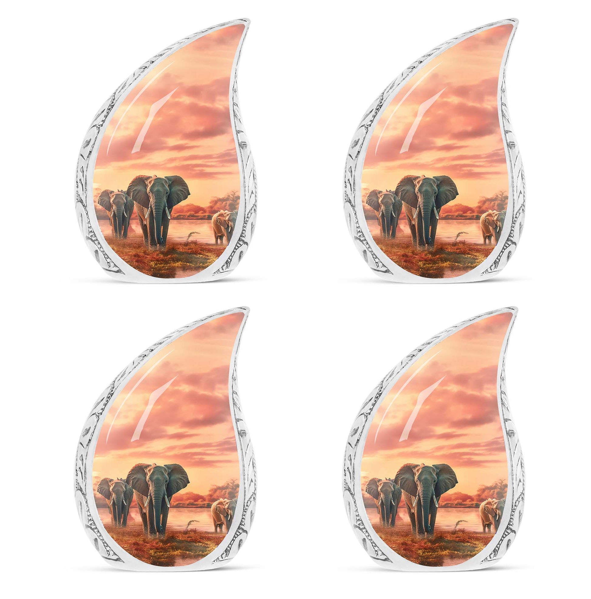 Teardrop Shape Elephant Urn Keepsake Urn Pack of 4