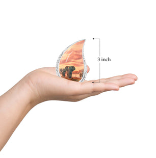 Teardrop Shape Elephant Urn Keepsake 3 Inch