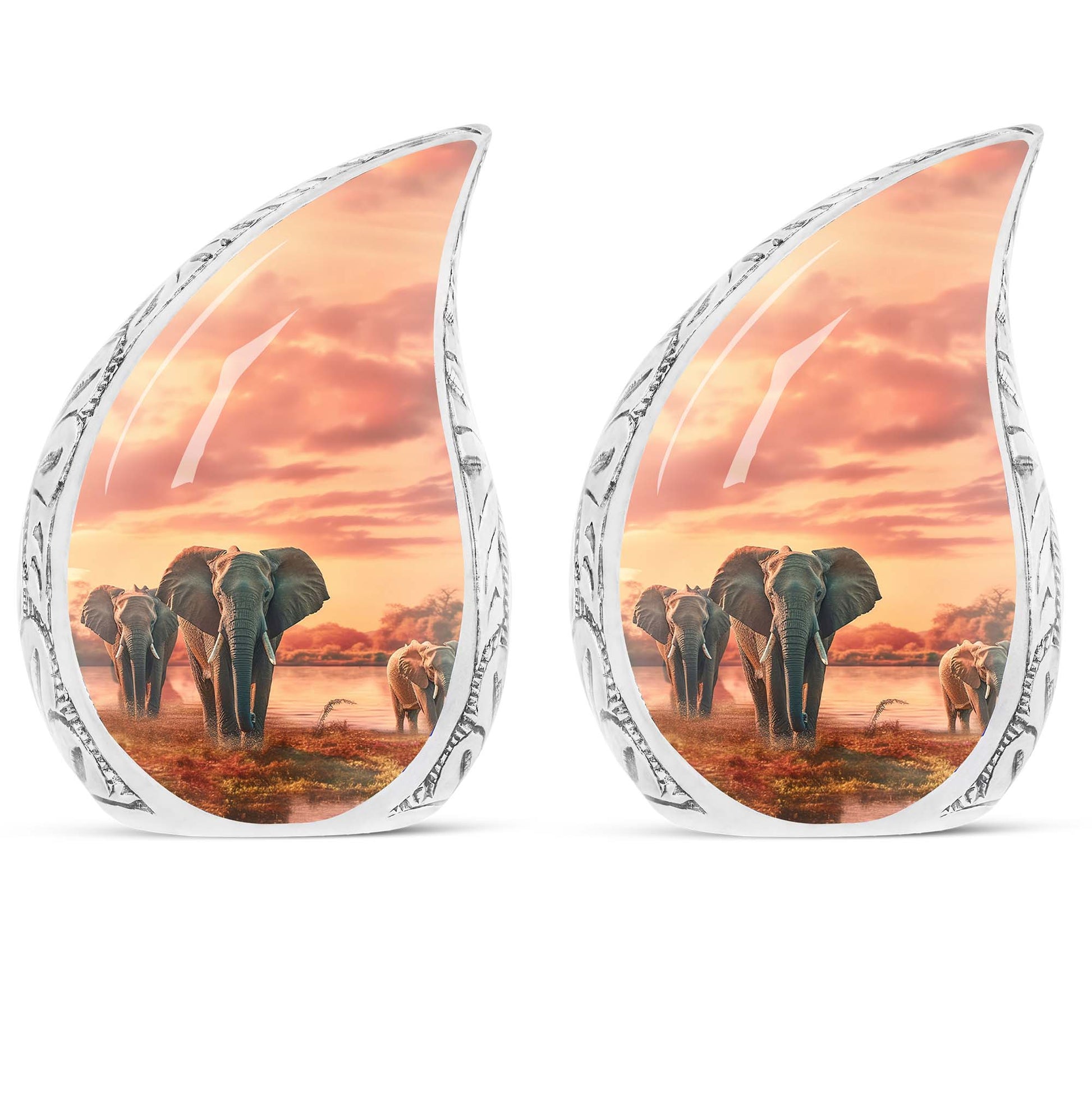 Teardrop Shape Elephant Urn Keepsake Urn Pack of 2